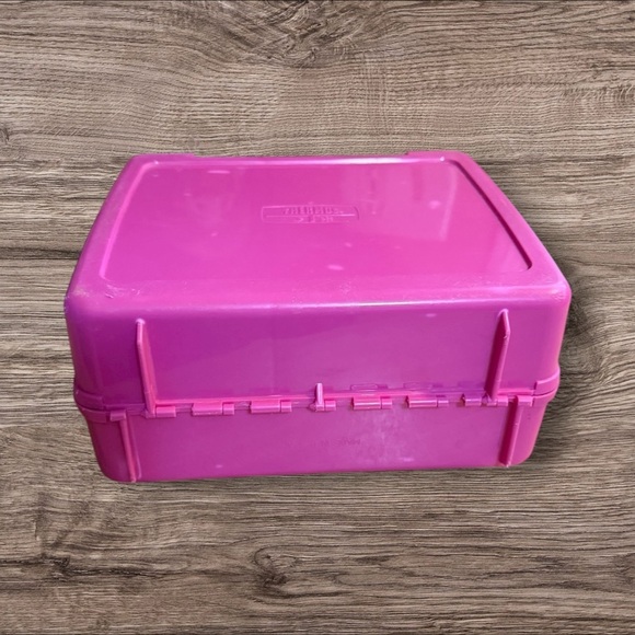 Vintage 1989 Cool Times Barbie Plastic Hot Pink Lunchbox - Picture 3 of 9